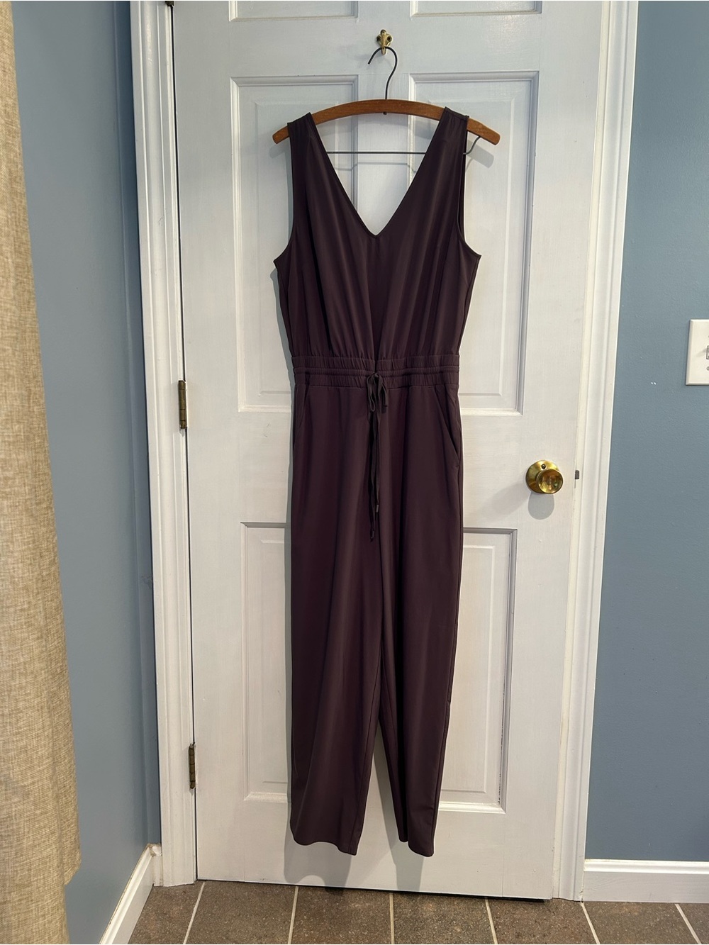 Athleta Plum V-Neck Sleeveless Jumpsuit